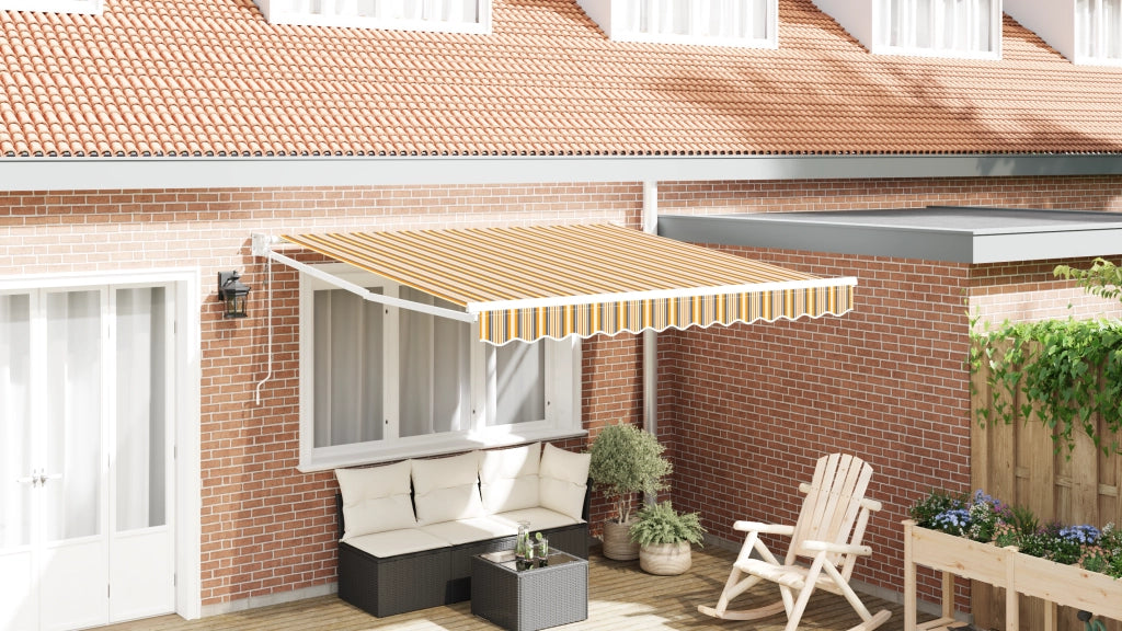 Tenda Retrattile Automatica a Strisce Multicolore 350x250 cm