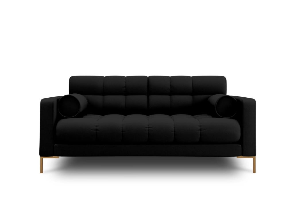 Cosmopolitan Design - Divano "Bali" 2 posti in tessuto strutturato nero 
