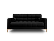 Cosmopolitan Design - Divano "Bali" 2 posti in tessuto strutturato nero 