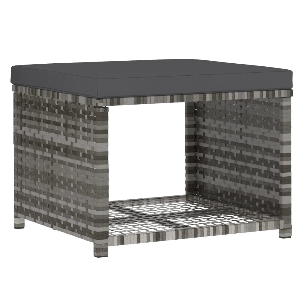 Set da Pranzo da Giardino 4 pz con Cuscini in Polyrattan Grigio 311914