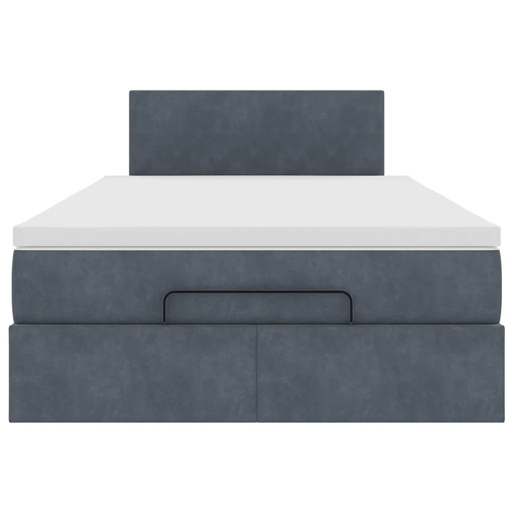 Pouf Letto con Materasso Grigio Scuro 120x190 cm Velluto 3311688
