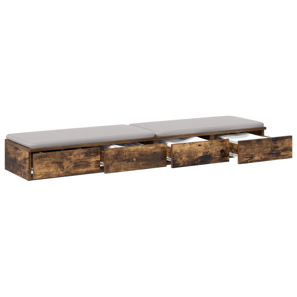 Cassetti  in rovere affumicato 150x36,5x16,5 cm in legno ingegnerizzato