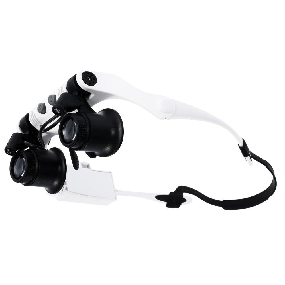 Trade Shop - Visiera Occhiali Lente Ingrandimento Precisione Con 2 Led 4 Lenti Luce 9892gj-3a -