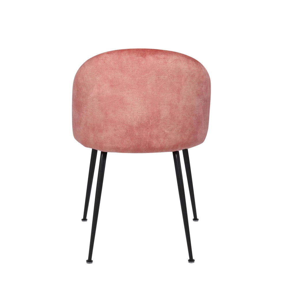 Sedia Calypso in Velluto Rosa Chiaro con Struttura in Metallo Antracite - Design Moderno ed Elegante per Interni - 45x55x79 cm