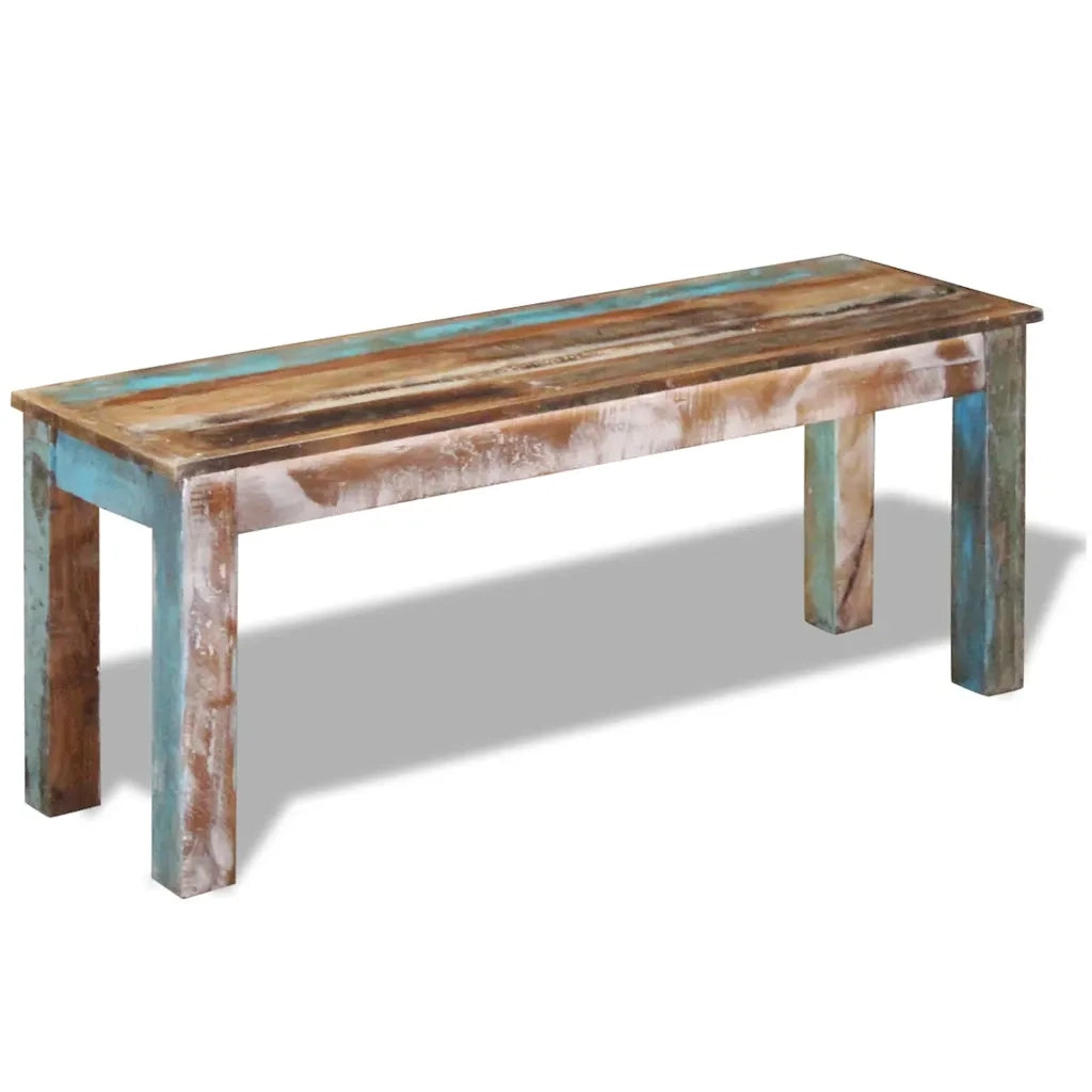 Panca-Sgabello in Legno Massello di Recupero 110x35x45 cm 362804