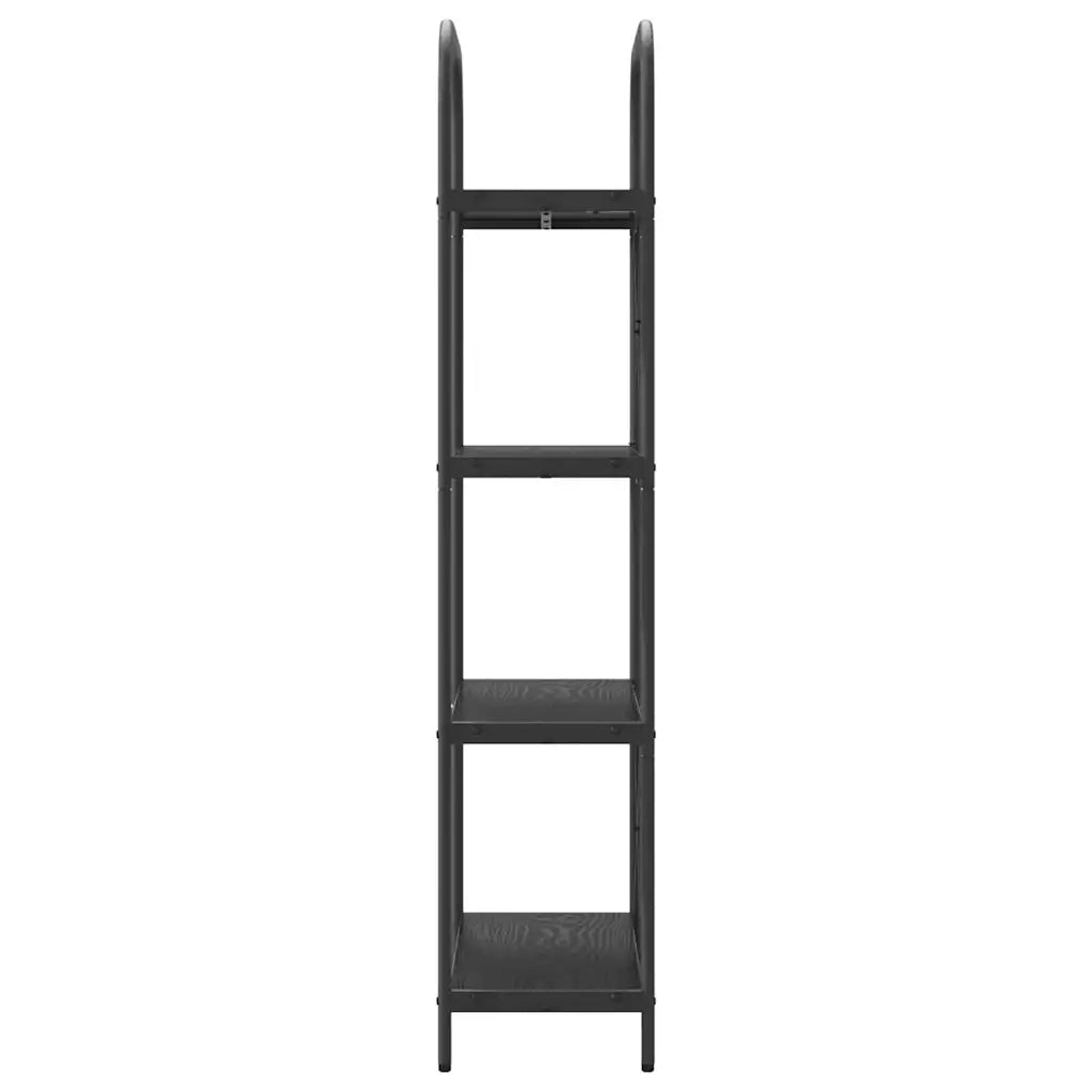 Libreria-Scaffale per Libri-Mobile di Stoccaggio Rovere Nero 60 x 30 x 146 cm Legno multistrato 961472