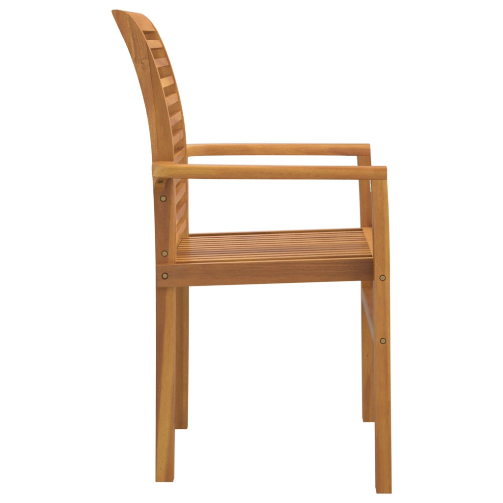 Sedia da Giardino Impilabile 4 pz Legno Massello Teak
