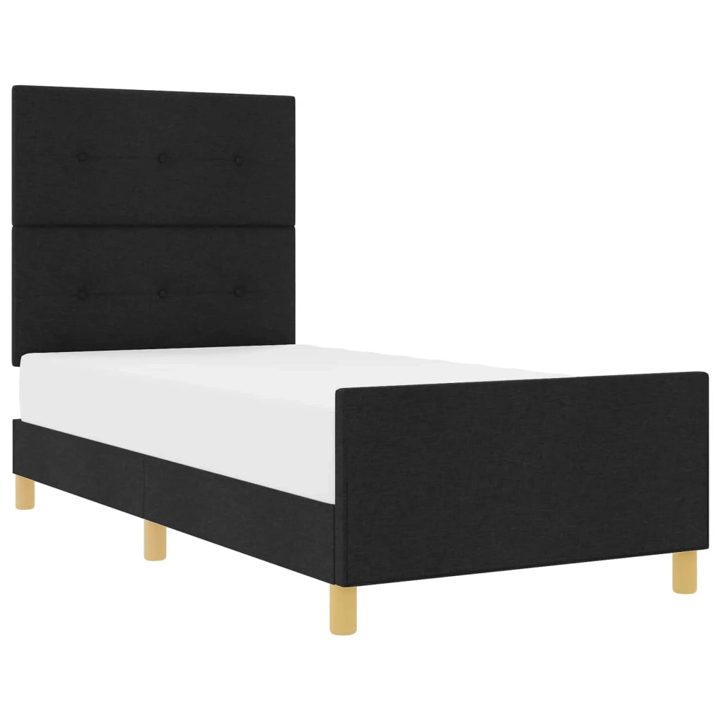 Struttura del letto con testiera Nero 100 x 200 cm Tessuto 3344706