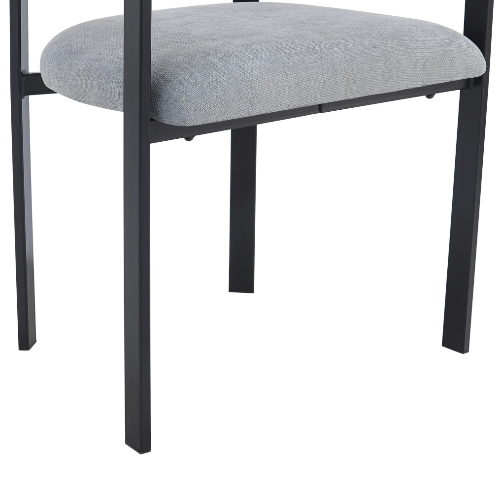 Set di 6 sedie da pranzo 61x50x76 cm con schienale curvo in chenille grigio