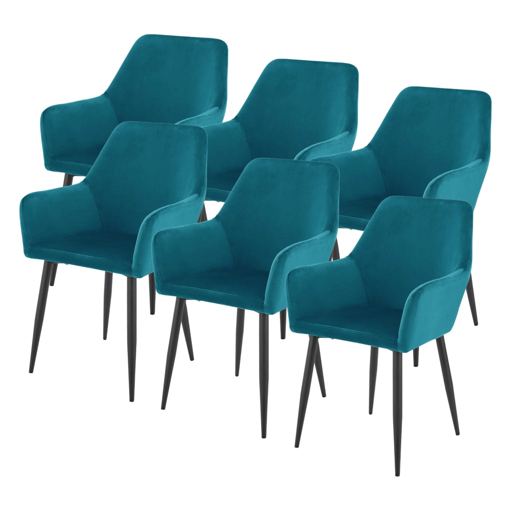Set di 6 sedie da pranzo 86 x 57 x 56 cm blu turchese 03_0009900