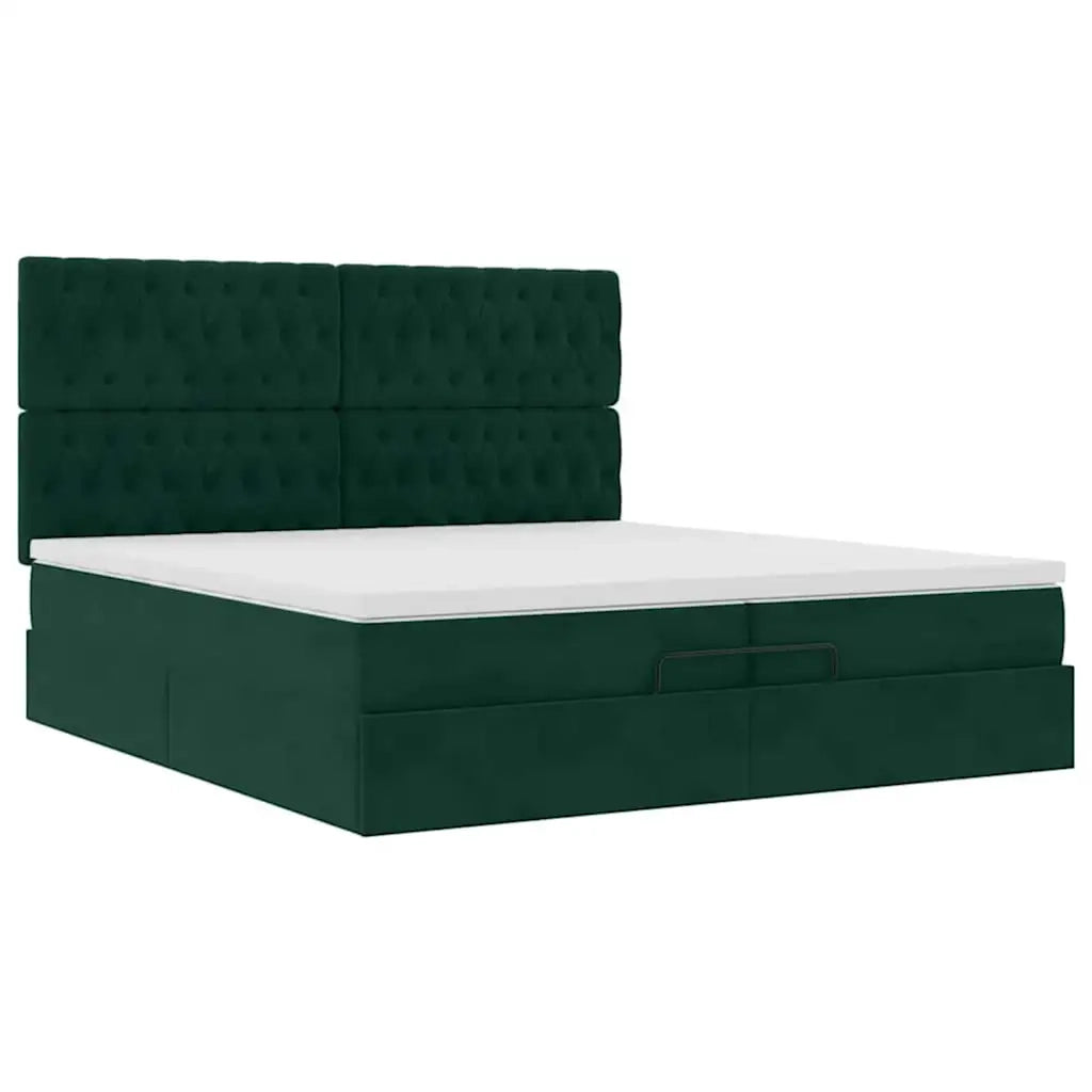 Struttura Letto Pouf con Materassi 200x200 cm Velluto