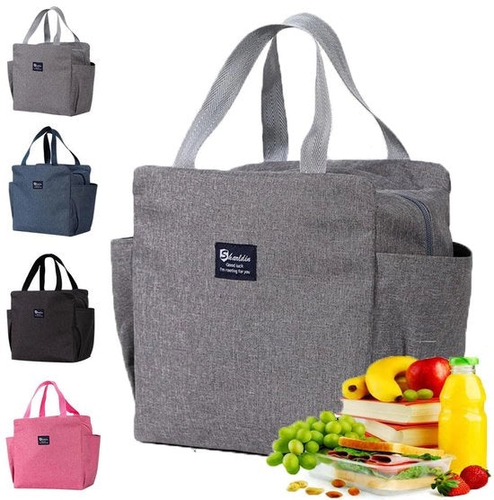 Lunchtas picnick, Geïsoleerde lunchtas con inserti laterali per scuola, picnic, esterno o lavoro Boxe per il pranzo (B)