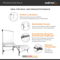 Tavolo fotografico Tavola altezza di ripresa 28 cm, fotografia di prodotti con superficie di diffusione, portata 5 kg, sfondo da studio fotografico