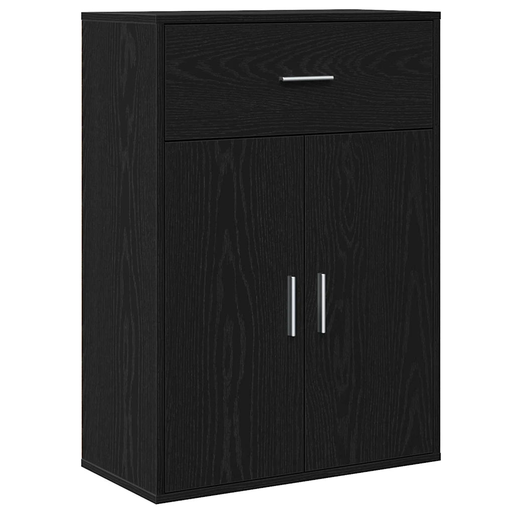 vidaXL Credenza Rovere nero 79 x 38 x 80 cm Legno multistrato