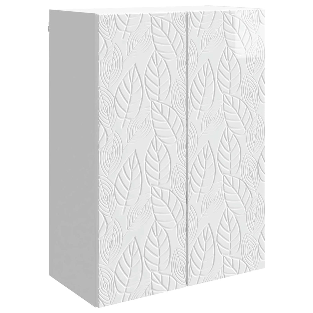 Mobiletto a muro Bianco Lucido 66 x 34,5 x 90 cm