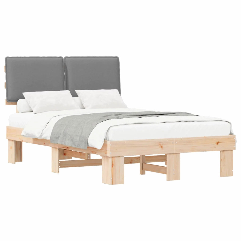 Letto con Testiera Rivestita Grigio chiaro 120 x 190 cm 877294