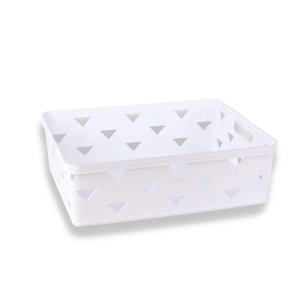Trade Shop - Cesto Cestino Porta Tutto Oggetti Organizzatore Rettangolare 33x25.6x11 Cm 10716 -