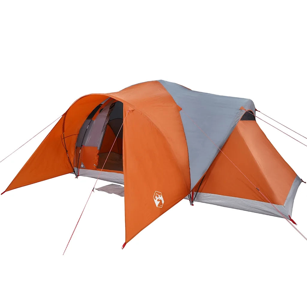 Tenda da Campeggio a Cupola 6 Persone Grigio e Arancione