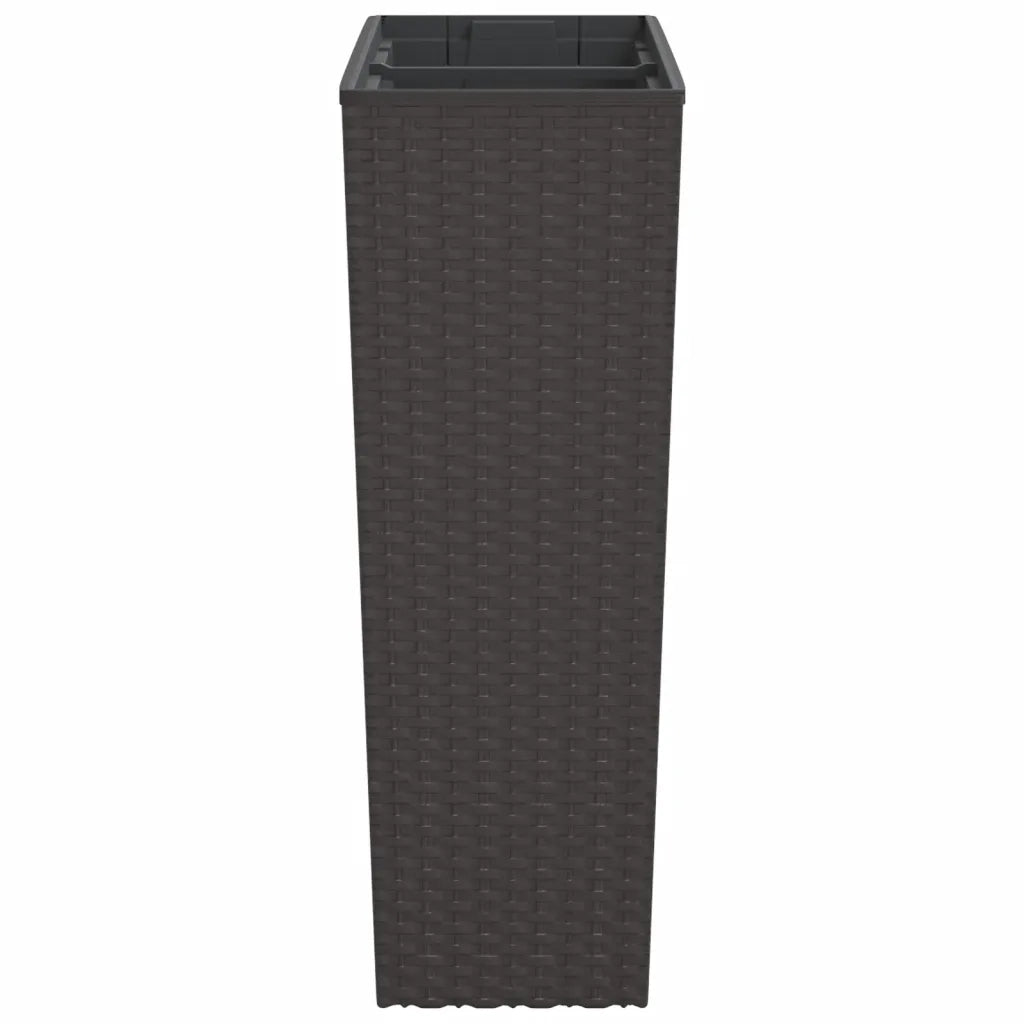Fioriera | Cassetta per fiori | Vaso con Interno Rimovibile Marrone 12 / 44 L PP Rattan