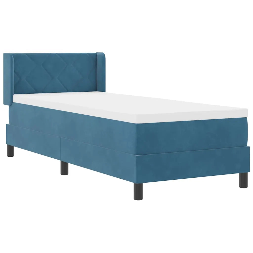 Letto a molle con materasso Blu Scuro 200 x 80 cm Poliestere