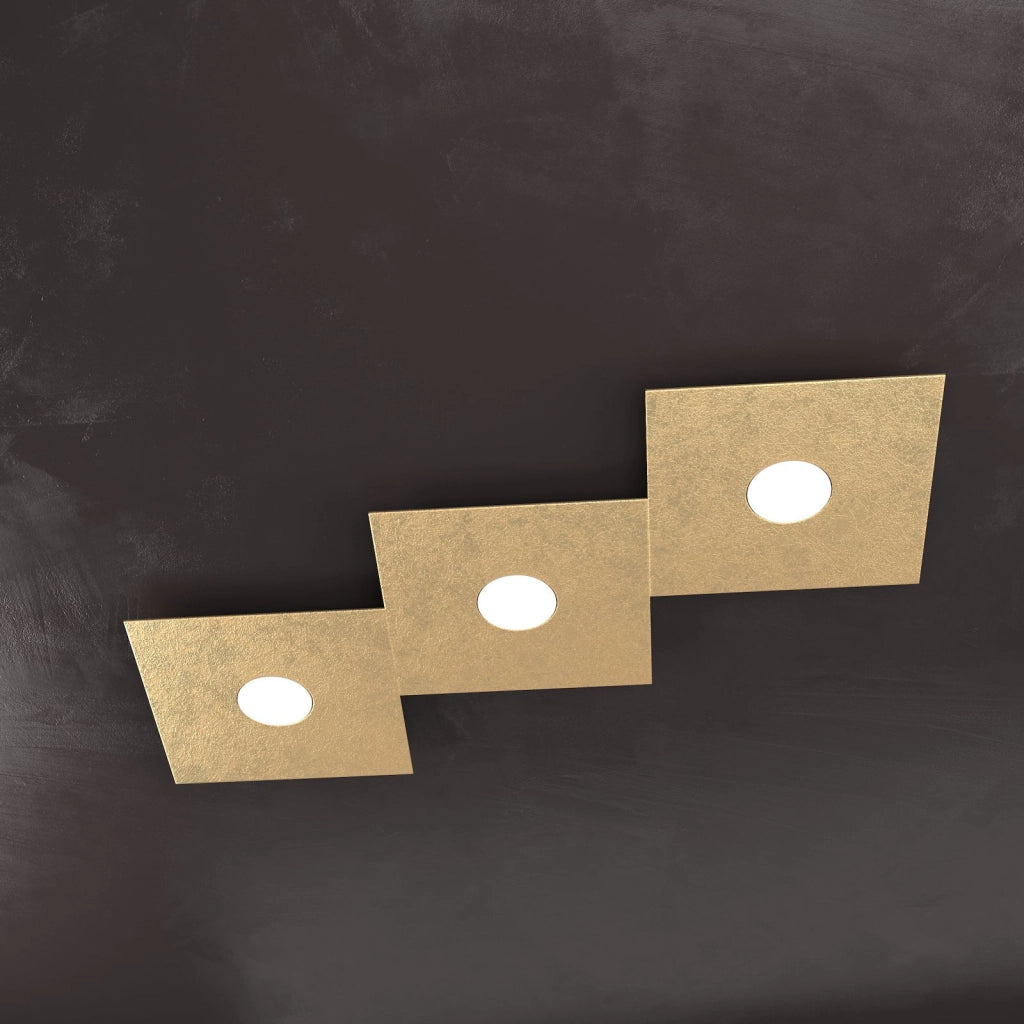 ECCENTRIC APPLIQUE-PLAFONIERA 3 LUCI FOGLIA ORO 1156-3L-FO