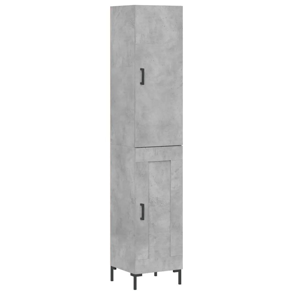 Credenza Grigio Cemento 34,5x34x180 cm in Legno Multistrato