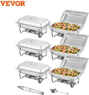 Set di riscaldatori per buffet 6 pezzi - Riscaldatore per buffet - Riscaldatore per servizio - Piatto da servizio per buffet - Riscaldatori per catering - Riscaldatore opaco - Riscaldatore/riaffreddatore - 6 pezzi -