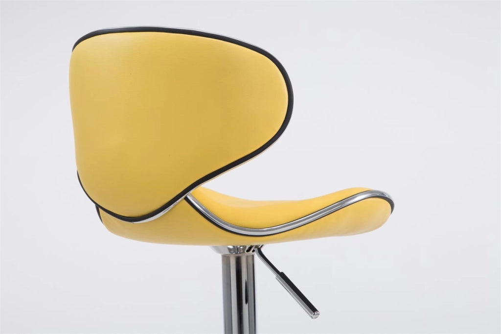 Sgabello Las Vegas V2 in similpelle giallo,cromo
