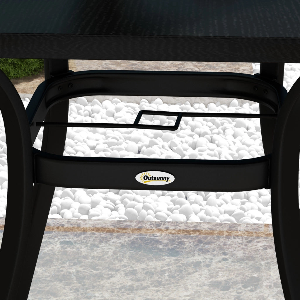 Tavolo esterno per 4 persone telaio in acciaio 80L x 80L x 72H cm nero