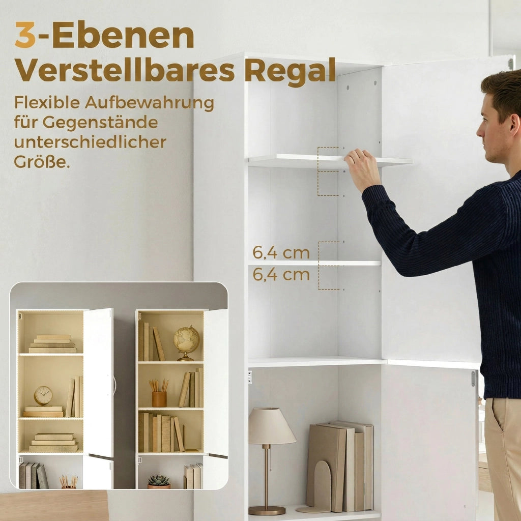 Libreria 5 ripiani regolabili ¨C zephmum ¨C 180 cm bianco