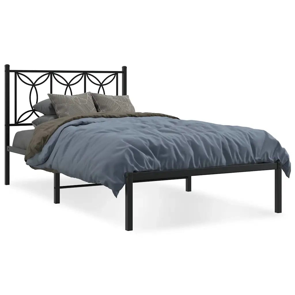 Giroletto con Testiera in Metallo Nero 107x203 cm 376124