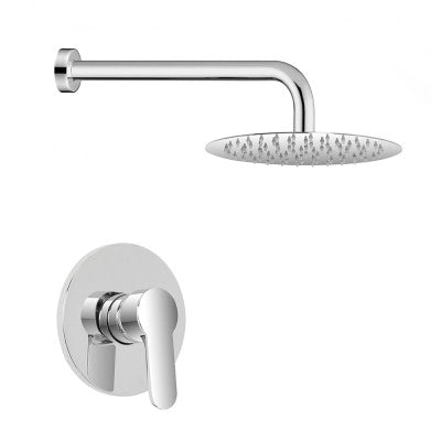Set doccia a incasso con braccio 35 cm e soffione tondo 25 cm Zoe