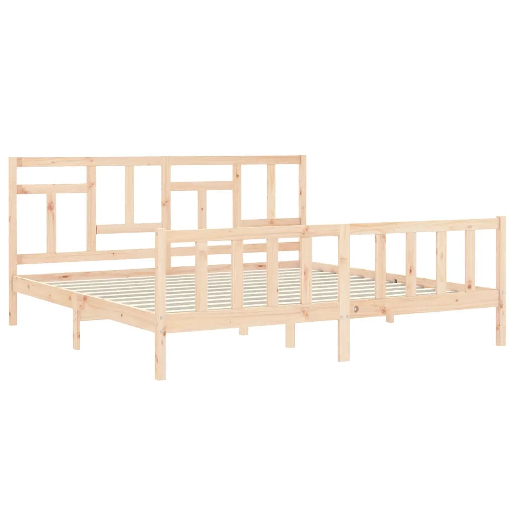 Giroletto senza Materasso-Struttura Letto 200x200 cm in Legno Massello di Pino 442067