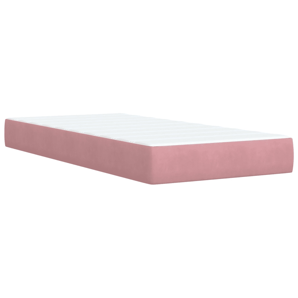 Giroletto a Molle con Materasso Rosa 90x190 cm in Velluto 3285256