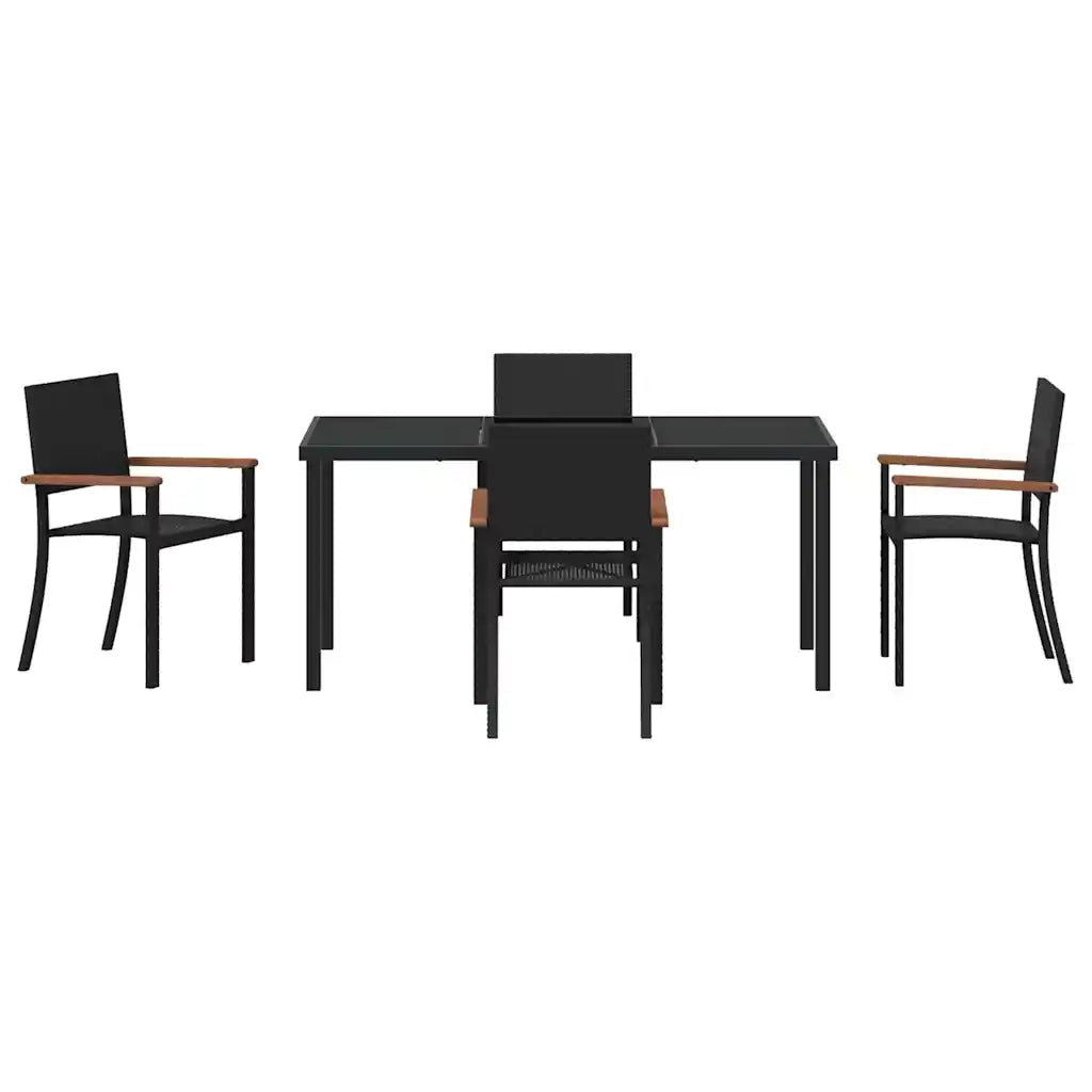 Set da Pranzo per Giardino 5 pcs Nero 3379418