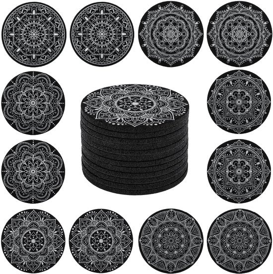 12 pacchi di sottopanchine a forma di stella, sottopanchine per bicchieri, sottopanchine per salotto, sottopanchine assorbenti per decorazione in cucina e sala da pranzo, diametro 10 cm