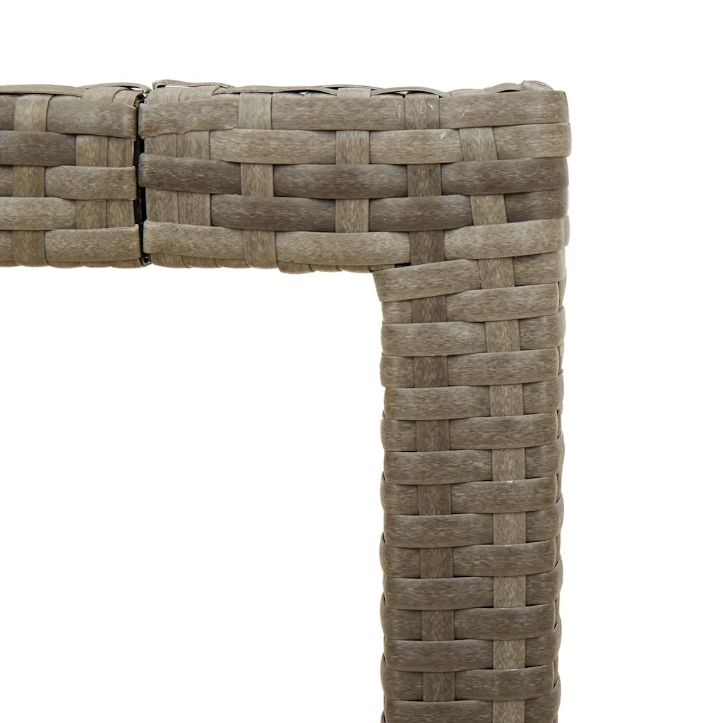 Tavolo Giardino Piano Legno Acacia Grigio 90x90x75cm Polyrattan 365530
