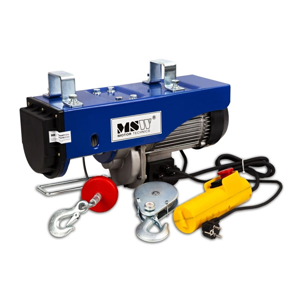 Argano elettrico professionale con telecomando 1600W capacità 500/1000kg utensili da officina/garage 3414045