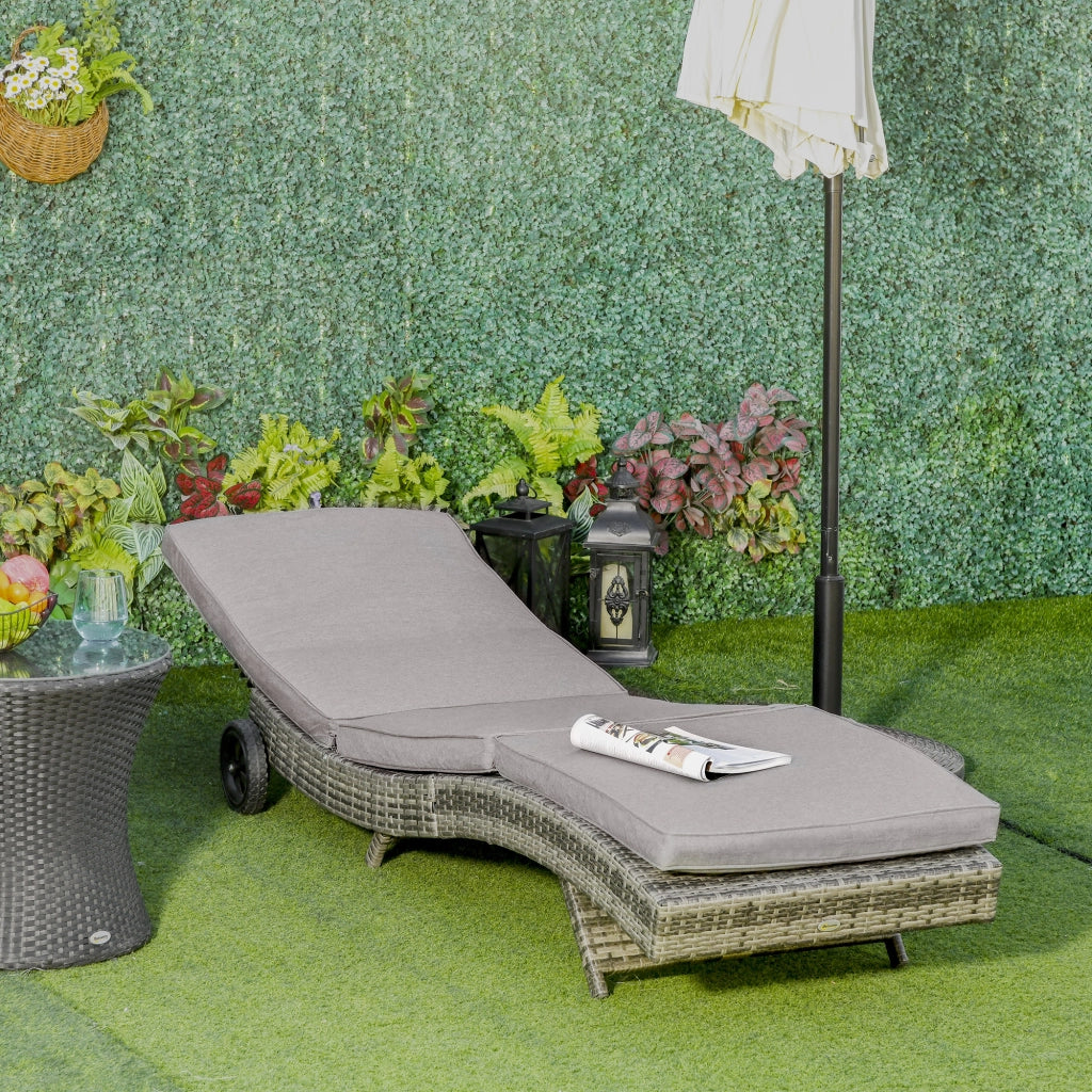 Lettino da giardino reclinabile ¨C zephmum ¨C grigio con cuscino