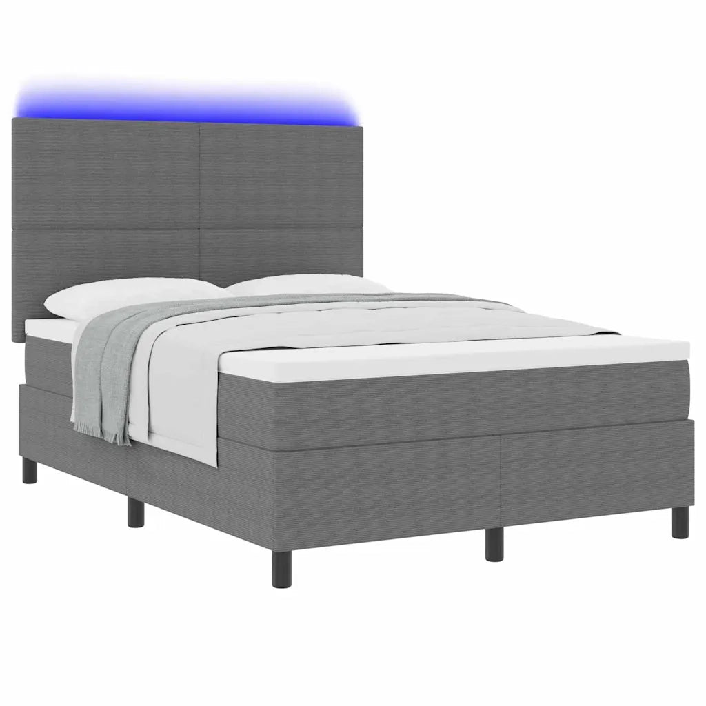 Letto a Sorgente LED Grigio chiaro e bianco 160 x 200 cm 3337651
