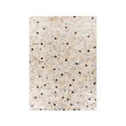 Tappeto di design Ravi 400 in pelle argento e grigio