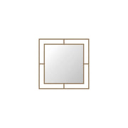 Specchio quadrato con doppia cornice Corner in metallo colore oro