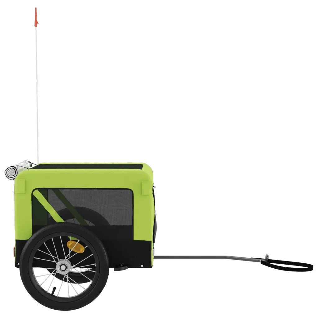 Rimorchio da Bici per Animali Verde e Nero Oxford e Ferro CFW2952804