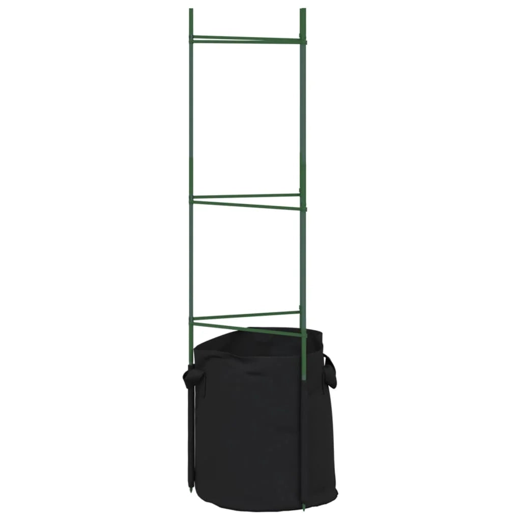 Set di 4 gabbie regolabili multiuso per pomodori 32 x 29 x 116 cm in acciaio verde 02_0055593
