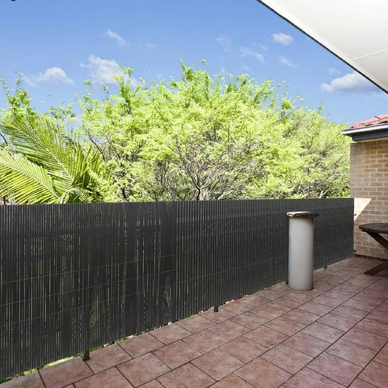 Schermo per giardino in PVC da 1,4x3m per privacy - separazione per giardino e schermo per balcone da 1,4x3m in grigio