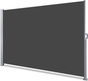Schermo di Privacy per Giardino Terrazza 180x300cm Grigio Scuro, Alettone Estensibile Laterale