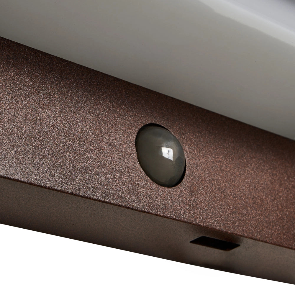 Applique da Esterno a LED in Alluminio Marrone con Sensore di Movimento e Cavo USB Luce d'Accento IP54 Design Moderno