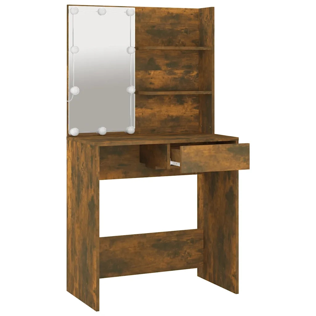 Toeletta con LED Rovere Fumo 74,5x40x141 cm 820481