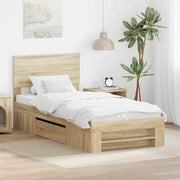 Struttura del letto Rovere Sonoma 90 x 200 cm Legno multistrato
