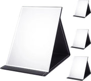 Specchio da trucco pieghevole - qualità HD - piccolo - nero - in PU - 26 x 18 cm
